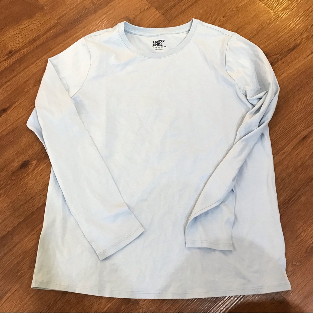 Land's End Women Soft Blue Long Sleeve T shirt size M